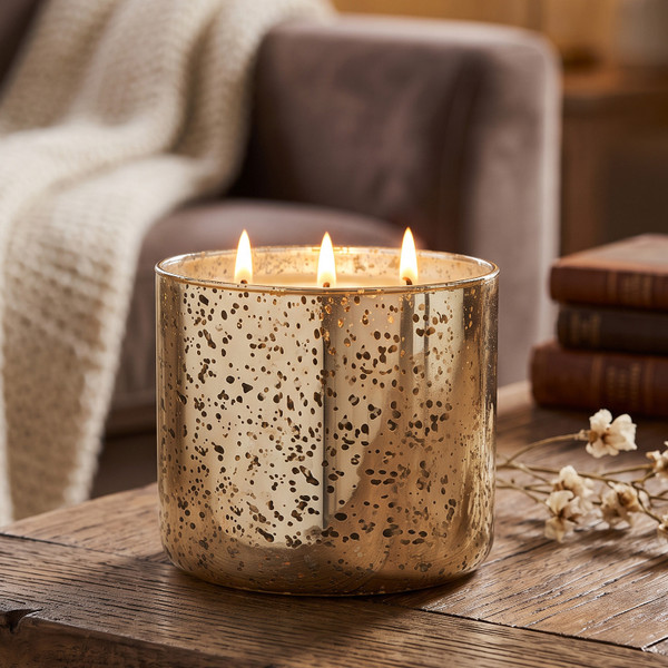 Moonflower Nectar Gold Mercury Glass Candle