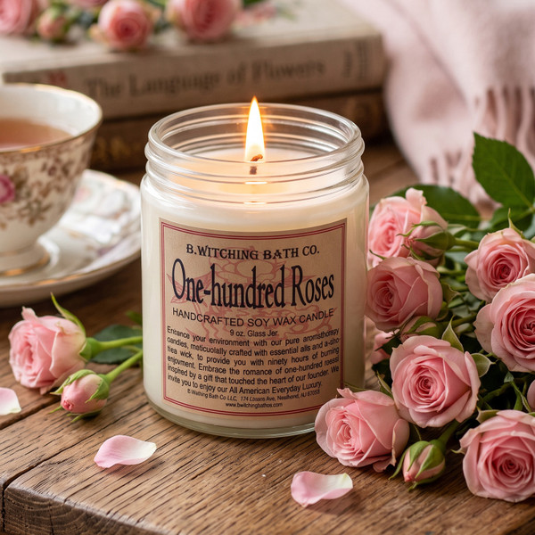 One-hundred Roses Handcrafted Soy Wax Candle