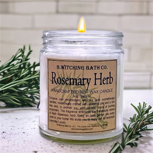 Rosemary Herb Handcrafted Soy Wax Candle