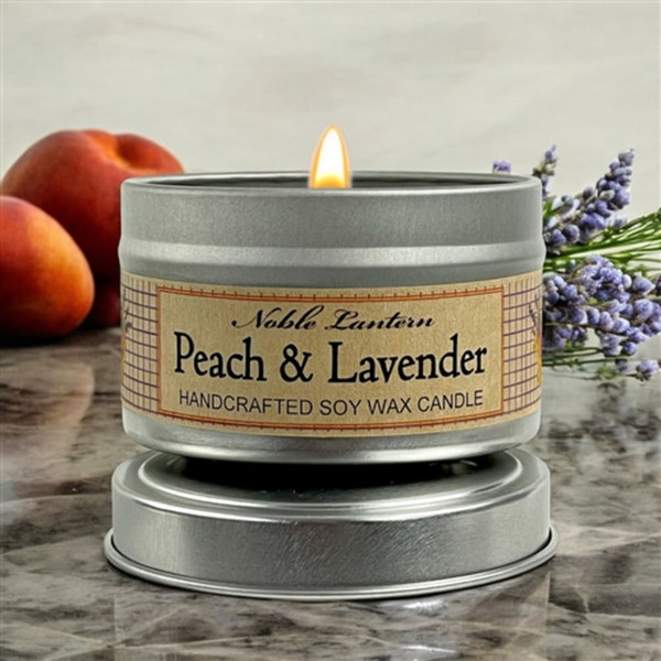 Peach & Lavender Tin Candle
