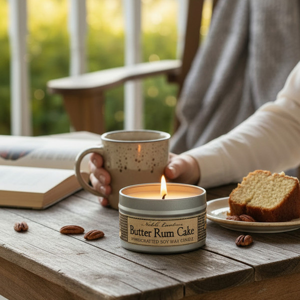 Butter Rum Cake Tin Candle