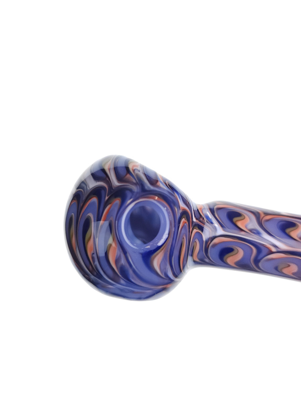 Single Rake Glass IZLOW - Rake Art Glass Pipe - Lavender / Orange - The Dab Lab