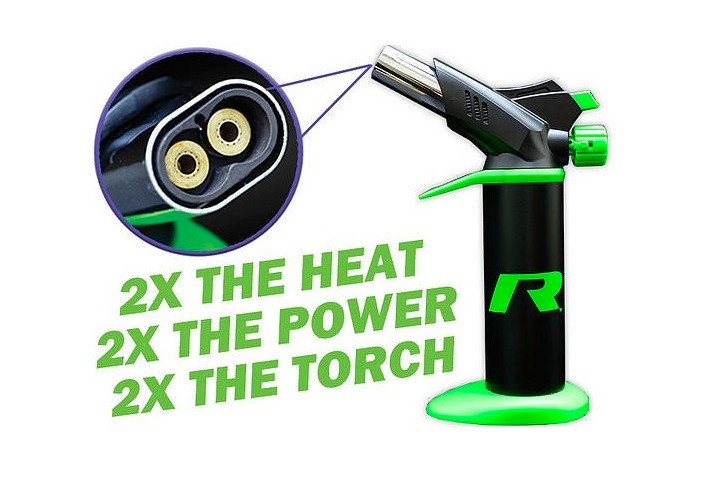 STOK - R Series Twin Turbo Butane Torch - Black/Green - The Dab Lab