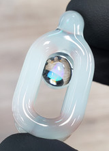 JNG STUDIO - Glass Double Link Pendant w/ Floating Opal Marble - Zen