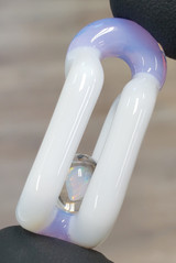 JNG STUDIO - Glass Double Link Pendant w/ Floating Opal Marble - Lotus White / Pixie