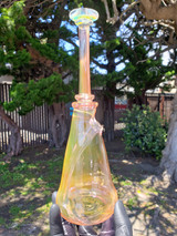 YETI DABS - Fumed Glass Mini Tube Dab Rig  w/ 14mm Female Dewar Joint - #17