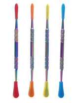 Silicone Tip Chromatic Stainless Steel Dabber Tool (Pick a Color)