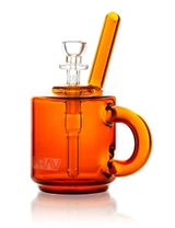 GRAV - Glass Coffee Mug Pocket Bubbler w/ 10mm Slide - Amber
