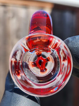 OJ FLAME - 4-Hole Martini Slide w/ Horn and 18mm Joint  - Pomegranate