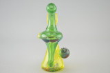 DILLINGER - Lemon Drop/Green Stardust & "Thumbprints" Recycler Vapor Rig w/ 10mm Dome & Pelican 1200 Case