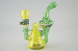 DILLINGER - Lemon Drop/Green Stardust & "Thumbprints" Recycler Vapor Rig w/ 10mm Dome & Pelican 1200 Case