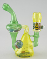 DILLINGER - Lemon Drop/Green Stardust & "Thumbprints" Recycler Vapor Rig w/ 10mm Dome & Pelican 1200 Case