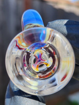 OJ FLAME - 3-Hole Martini Slide w/ Horn and 14mm Joint  - Amber Purple