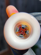 OJ FLAME - Full Color 4-Hole Martini Slide w/ Horn and 18mm Joint  - Serendipity #2