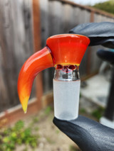 OJ FLAME - Full Color 4-Hole Martini Slide w/ Horn and 18mm Joint  - Sunrise #1