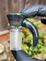 OJ FLAME - Full Color 4-Hole Martini Slide w/ Horn and 18mm Joint  - Andromeda #1