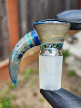 OJ FLAME - Full Color 4-Hole Martini Slide w/ Horn and 18mm Joint  - Europa #1