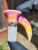 OJ FLAME - Full Color 3-Hole Martini Slide w/ Horn and 14mm Joint  - Serendipity #2