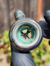 OJ FLAME - Full Color 3-Hole Martini Slide w/ Horn and 14mm Joint  - Andromeda #2