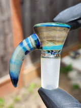 OJ FLAME - Full Color 3-Hole Martini Slide w/ Horn and 14mm Joint  - Europa #2
