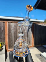 OJ FLAME - Inline Barrel Recycler Rig w/ 10mm Female Joint & Wig-Wags  - #3
