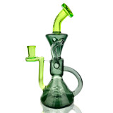 AFM - Full Color Double Uptake Klein Recycler w/ 14mm Slide - Smoke / Green