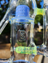 DESIGNER SCI - Gridline to Grid Cap Drain Recycler w/ 4-hole Slide - Slyme / Sky Blue