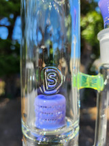 DESIGNER SCI - Gridline to Grid Cap Tube w/ 18mm Female Joint & Slide - Lavender / Slyme