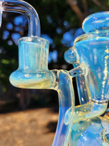 PHOENIX STAR - Gold/Silver Fume Double Uptake Floater Recycler w/ Quartz Banger - #1