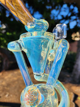 PHOENIX STAR - Gold/Silver Fume Double Uptake Floater Recycler w/ Quartz Banger - #1