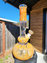 MARY JANE'S GLASS  - 38mm Wrap n' Rake Double Bubble Bong - #1