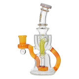 CALI BEAR - Heady Hybrid Recycler Rig w/ Opal - Amber Purple / Lemon Candy