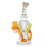 CALI BEAR - Heady Hybrid Recycler Rig w/ Opal - Amber Purple / Lemon Candy
