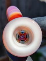 OJ FLAME - Full Color 4-Hole Martini Slide w/ Horn and 18mm Joint  - Serendipity #3