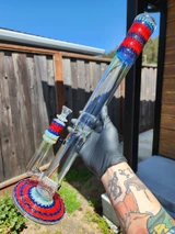 ASHME - 44mm Wrap n' Rake Gridline Tube  - Blue / Red