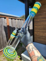 ASHME - 44mm Wrap n' Rake Gridline Tube  - Aqua / Yellow