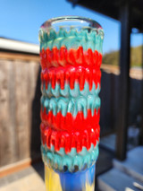 ASHME - 44mm Wrap n' Rake Gridline Tube  - Aqua / Red
