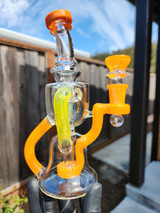 CALI BEAR - Heady Hybrid Recycler Rig w/ Opal - Cali Orange / Lemon Candy