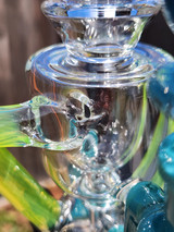 CALI BEAR - Heady Hybrid Recycler Rig w/ Opal - Tiffany Blue / Lime Candy