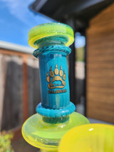 CALI BEAR - Heady Fab Egg Rig w/ Seed of Life Perc & Opal - Blue Bird / Lemon Candy