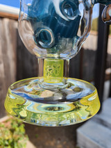 CALI BEAR - Heady Fab Egg Rig w/ Seed of Life Perc & Opal - Blue Bird / Lemon Candy