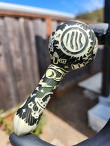 CALI BEAR - Sandblasted Glass Spoon Pipe w/ Embossed Design - Spaceships
