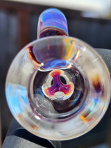 OJ FLAME - 3-Hole Martini Slide w/ Horn and 14mm Joint  - Amber Purple #2