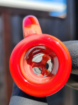OJ FLAME - Full Color 3-Hole Martini Slide w/ Horn and 14mm Joint  - Tequila Sunrise #1