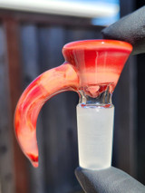 OJ FLAME - Full Color 3-Hole Martini Slide w/ Horn and 14mm Joint  - Tequila Sunrise #1