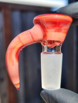 OJ FLAME - Full Color 3-Hole Martini Slide w/ Horn and 14mm Joint  - Tequila Sunrise #2