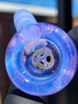 OJ FLAME - Full Color 3-Hole Martini Slide w/ Horn and 14mm Joint  - Lucid