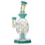 CALI BEAR - Heady Fab Egg Rig w/ Seed of Life Perc & Opal - Aqua / Serum (CFL)