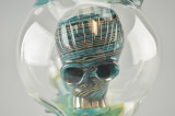 CAP'N CRUNK - Worked "Skull Astronaut Dunny" Vapor Rig w/ 14mm Fixed 2-hole Diffy & Dome - #1