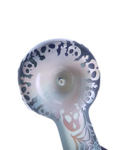 LIBERTY - Fumer Glass Pipe w/ Embossed Design & Wig-Wag Cap - Skull Theme
